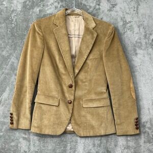Vintage The Buccaneer Blazer Womens 6 Corduroy‎ Elbow Patch Rugby Office Tan